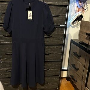 Chic Navy Midi Dress